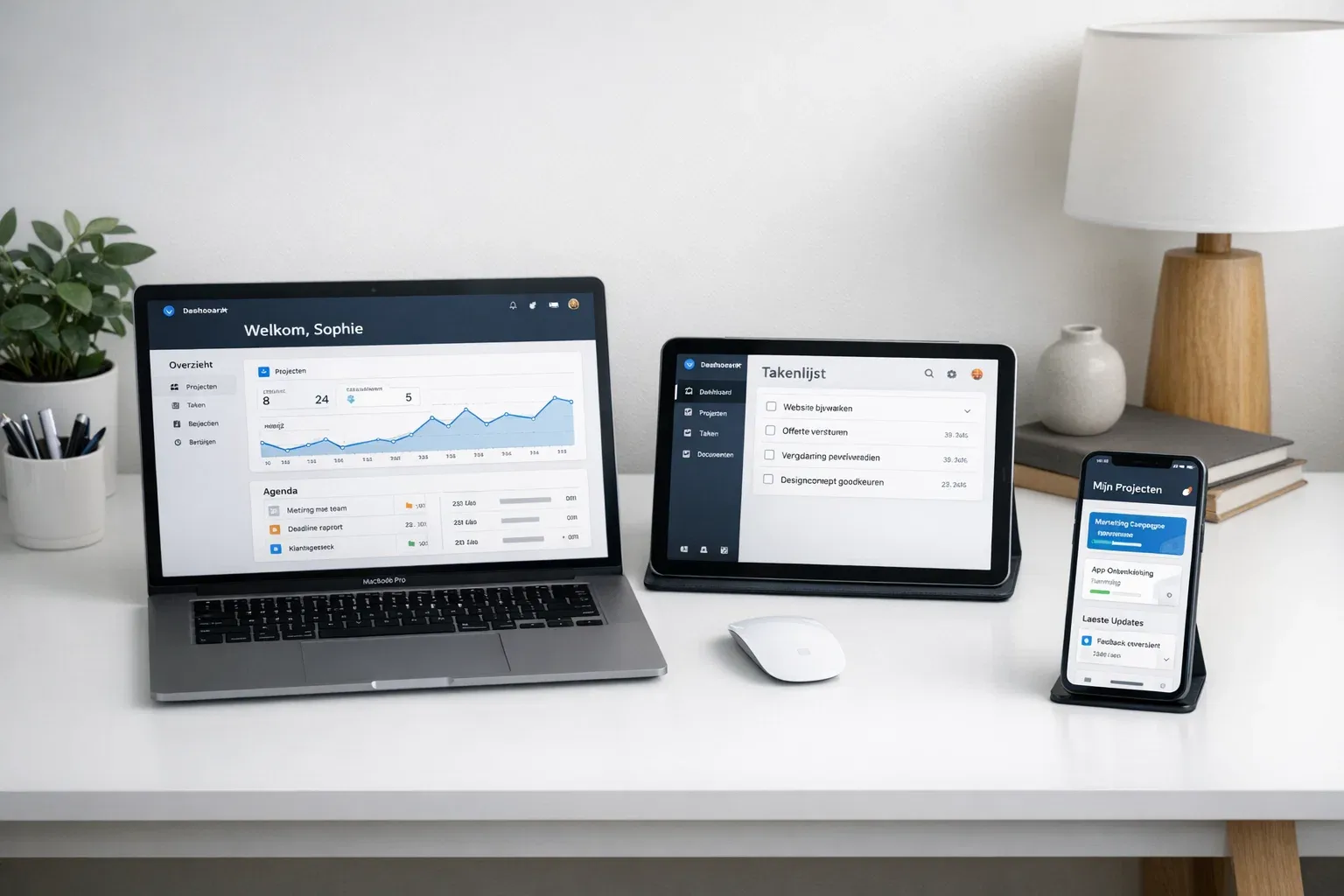Meerdere apparaten tonen verschillende websites