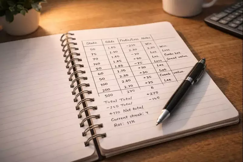 Open notitieboek met handgeschreven tabel